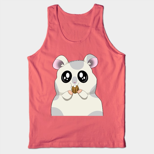 Cute Cartoon Hamster Eating Tank Top by mareescatharsis